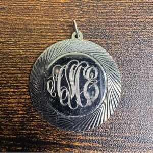 Sterling Silver Monogram Pendant Vintage 5.4 Grams